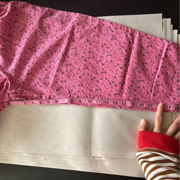 Pink Casual Capri Pants with Floral Print size Large Cotton - Picture 9 of 10